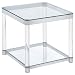 Coaster 720747-CO 1 Shelf Glass Top End Table, Chrome
