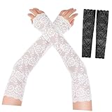 Flexible y seguro: diseñadas con elasticidad, estas mangas de encaje se de forma a brazos sin causar molestias resbalarse, mangas para brazos, mangas para cubrir los brazos para mujeres