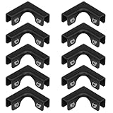 10 PCS Black 90 Degree Glass Connector Clamp, Corner Connectors Aluminum Alloy Thickn 2.8mm, Perfect for Building Showcase, Aquarium Fish Tank, Applicable Glass Thick: 8-10 mm(5/16-3/8 inches)