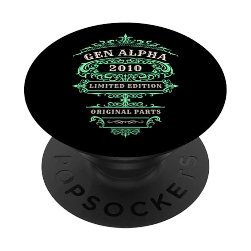 GEN ALPHA 2010, LTD EDITION VERDE CUMPLEAÑOS PIEZAS ORIGINALES PopSockets PopGrip Adhesivo