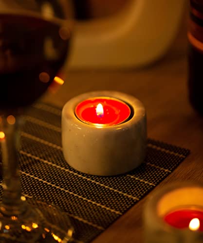 Candle Holder - Tea Lights Wedding Decorations For Reception, Natural Marble Tealight Votive Candle Holders For Table Centerpiece, Tea Party Decor Candle Decor Birthday Gifts Christmas(Set Of 3) #TOP3