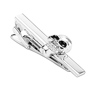 Daesar Heren roestvrij staal Tie Clips zilver zwart gotische schedel manchetknoop