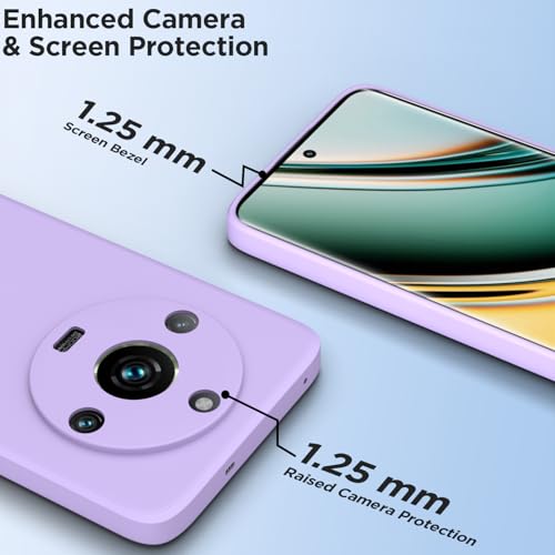 Image of Outlouders Back Cover for Realme 11 Pro / 11 Pro Plus 5G / Narzo 60 Pro 5G | Camera Protection | Durable Soft Matte Silicone Bumper Case (Purple)
