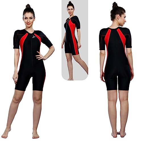 Image of AIRAVAT Fontus 5005 Women's Swim Wear with Stretchable Fabric, High Level of Uv Protection, Comfort and Flexibile (X-Large, Black)
