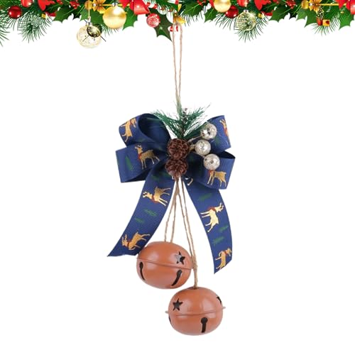 Campane Decorazioni per Albero di Natale - Decorazioni a Campana in Metallo con Fiocco e Bacche - per Feste Natalizie da Esterno per Casa Giardino Parete e