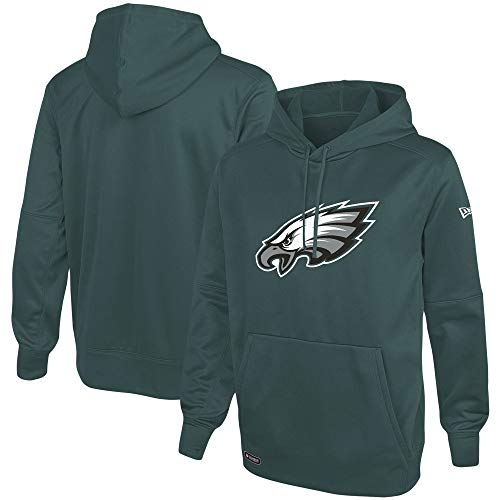 New Era Men's Midnight Green Philadelphia Eagles Combine Authentic Stadium Logo Pullover Hoodie