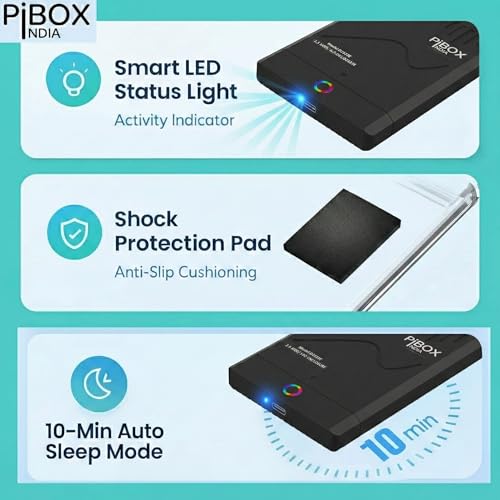 Image of PiBOX 2.5 inch Hard Drive Enclosure RGB LED Type C with OTG Adapter - Retro Casette, PiBOX India 6Gbps USB 3.1 to SATA III Tool-Free External Hard Drive Enclosure for 7mm /9.5mm SSD Laptop HDD UASP