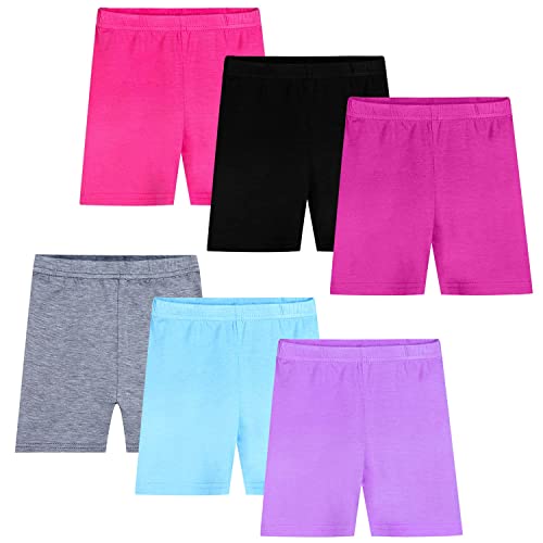 Auranso Pantalones Cortos de Ciclismo para Niñas 2-10 Años,Pack de 6 Multicolor B1 4-5 años