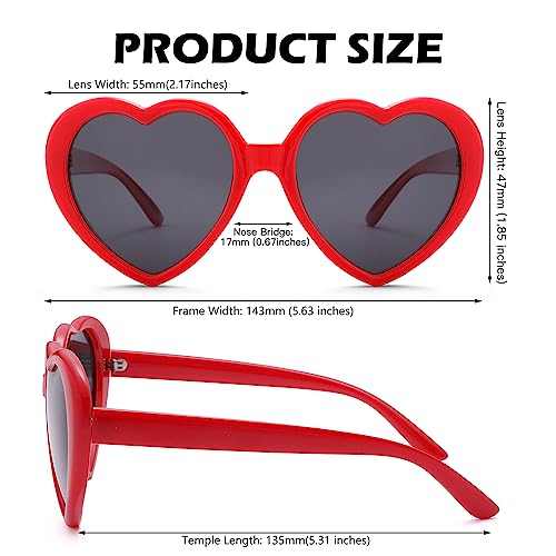 Polarized Heart Shaped Sunglasses for Women Retro Fashion Oversized Lovely Style Shades UV400 Protection4