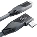 Produktbild KabelDirekt  gewinkeltes USB C Kabel All-in-One, USB 3.2 Gen 2x2  2 m (überträgt Daten/Video mit 20Gbit/s, lädt mit 240W dank PD3.1, funktioniert als Datenkabel/Ladekabel/Monitorkabel, Schwarz)