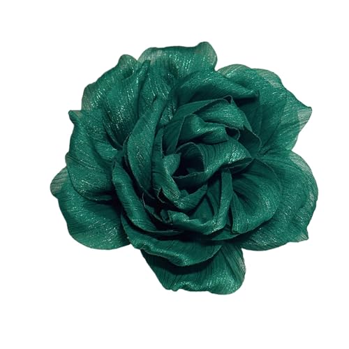 Image of Flash Camellia Flower Brooch Pin for Women Men Elegant Texture Fabric Dahlia Rose Floral Brooches Lapel Pins Dainty Wedding Holiday Party Costume Dress Accessories Jewelry