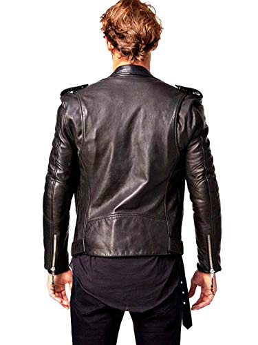 Image of SKADO Genuine Leather Jacket Men Real Leather Jacket Biker Soft Lambskin SlimFit