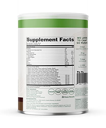 Four Sigmatic Superfood Organic Plant-Based Protein With Chaga Mushroom & Ashwagandha, Canister, Sweet Vanilla, Peanut Butter, And Creamy Cacao #TOP7