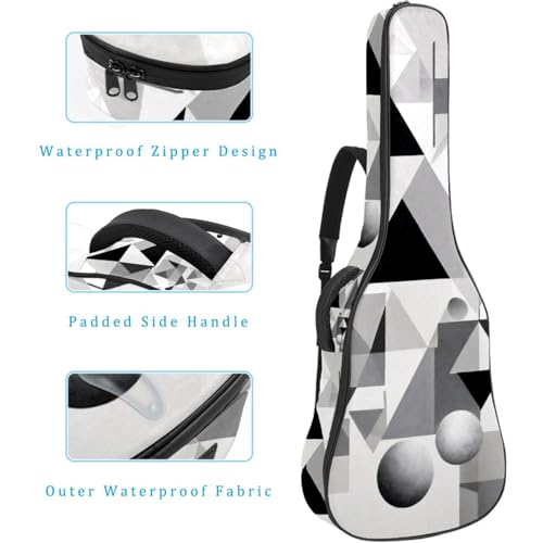 Étui guitare acoustique 41 pouces imperméable avec plusieurs poches de rangement