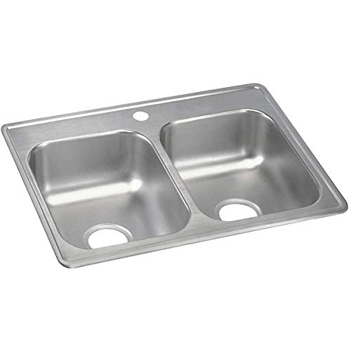 Image of Elkay Dayton D225191 Equal Double Bowl Drop-in Stainless Steel Sink 25 x 19 x 6.25 inch