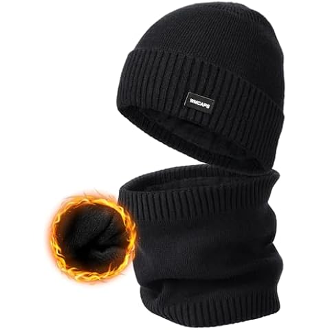 Wmcaps Fleece Lined Beanie & Scarf Set Cover