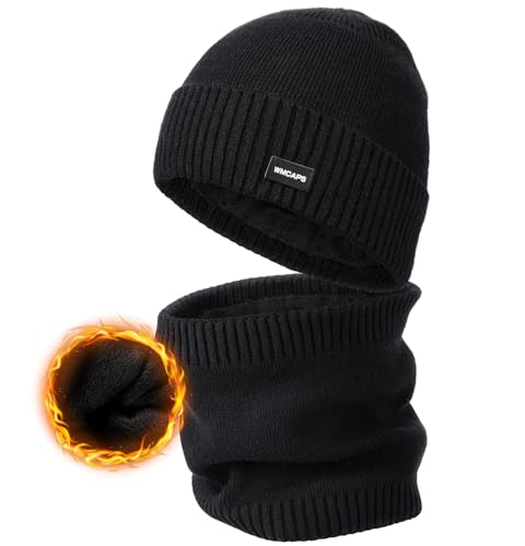 Wmcaps Unisex Fleece Lined Beanie & Scarf Set Gifts for Men Women...