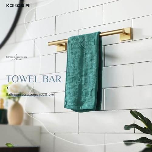 Image of KOKOSIRI Hand Towel Bar Bathroom Towel Holder for Bath Kitchen Cabinet Towel Rails 16 Inch Brushed Gold Stainless Steel B4005BG-L16