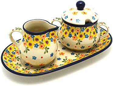 Polish Pottery Cream & Sugar Set - Buttercup