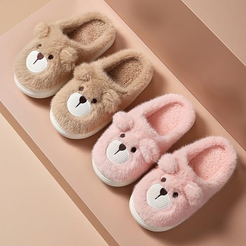 Toddler Boys Girls cute Animal Slippers Indoor House Shoes for Winter Warmth Shoes Cartoon Soft Fuzzy Plush Slippers3