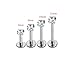 PiercingJ 2-4pcs 16g 316L Stainless Steel 3mm Cubic Zirconia Labret Monroe Lip Ring/Tragus/Helix Earring,6-12mm Bar Length