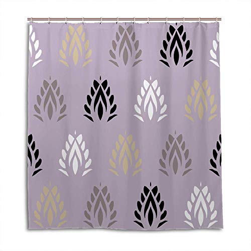 Rideau de douche imperméable en polyester coloré avec crochets 183x183 cm