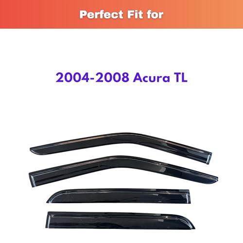 Image of KPY Rain Guards Fit for 2004-2008 Acura TL, Out-Channel Window Visors Vent Wind Deflectors 4PC, Car Accessories for 04-08 Acura TL