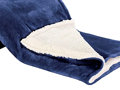 Manta Cobertor de Bebe Dupla Face Menina e Menino Antialérgico 1,00 x 0,80cm (MARINHO)