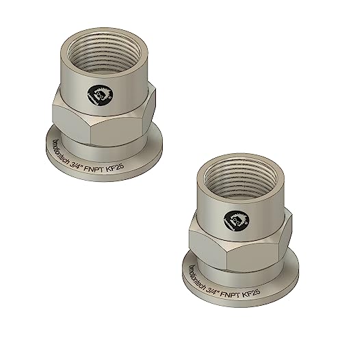 Image of bmotiontech FNPT to KF25 Flange Fitting (ISO-KF KF25 QF25 NW25) US NPT Thread Standard (3 /4 inch FNPT x KF25,Pack of 2 pcs)