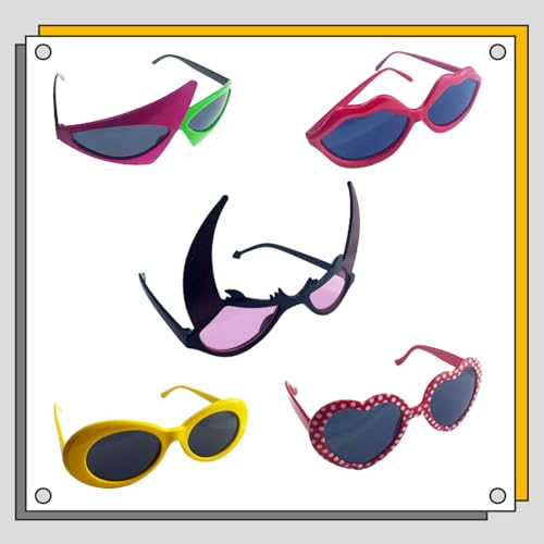 16 Pack Funny Sunglasses Novelty Party Glassses Masks for Adults Cool Shaped Funny Party Eyeglasses, Photo Booth Props Sunglasses Dress Up Costume Glasses Pack3
