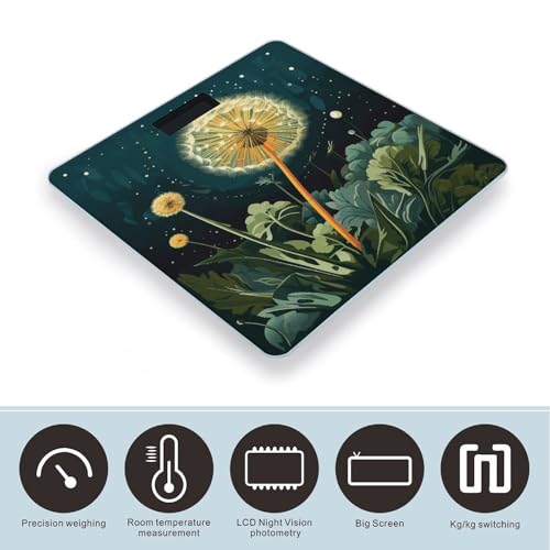 Báscula digital de baño Dandelions at Night 26x26 cm miniatura 3