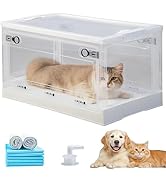 kilogorge ペット酸素室 56Ｌ 折りたたみ式 酸素室用ケージ ペット酸素ハウス 小型犬/猫/小動物に適用 ネブライザーボックス 霧化ボックス 酸素バルブ/キャスター付き 組立簡単 ポー...