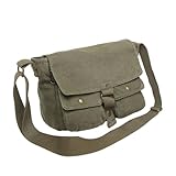 AFGWK School Vintage Canvas Messenger Bag for Men Crossbody Shoulder Bag Satchel Handbags(Green)