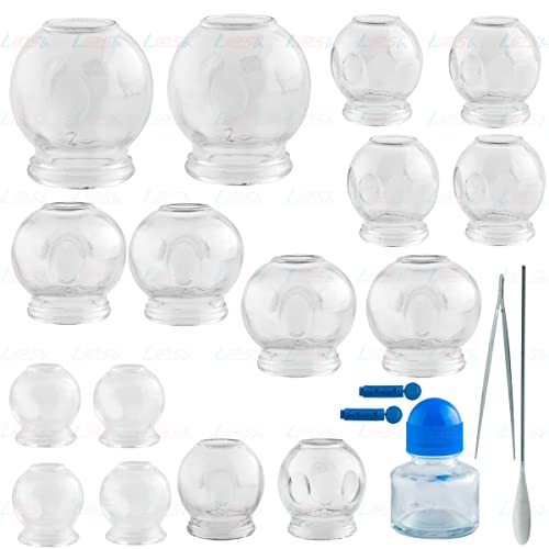 Lipsa Massage Cupping Cup Therapy set | 16 Glass Cups for Acupunc...