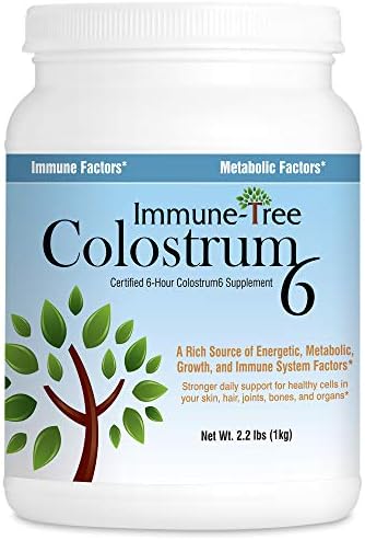 Immune Tree All Natural 100% Bovine Colostrum Powder | Maximum Strength | 661 Servings | 2.2lb (1 Kilo) | Certified 6 Hour | Absorbs Readily | Protects Natural Anti-Aging, Immune, Metabolic, & Other Essential Factors | Made in USA From Grass Fed, Grade A Dairy Cows