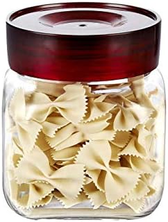 Royalford 1800ml Air-proof Glass Jar Square Shaped, Healthier Choice, Maximum Freshness and Dishwasher Safe -Food Storage Container with Lid, Airtight Sealed Glass Container  Durable and Transparent