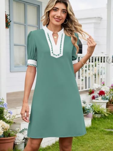 Image of JOCAFIYE Summer Dresses for Women 2026 Cute Cap Sleeve V-Neck Mini Dress