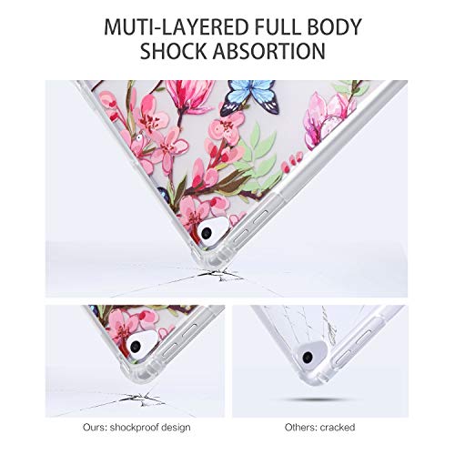 Ipad 5Th/6Th Generation, Ipad Air 2 , Ipad Air Hummingbird Case, Ipad 9.7 Flower Case Tri-Fold Protective Cover, Multi-Angle Viewing With Adjustable Stand Auto Wake / Sleep(Flowers Birds) #TOP4