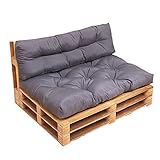 RACE LEAF Palettenkissen Palettenmöbel Palettensofa Indoor & Outdoor Hochwertige Palettenpolster Palettenauflage Polster für Europaletten (Sitzkissen 120x80,gesteppt Anthrazit)