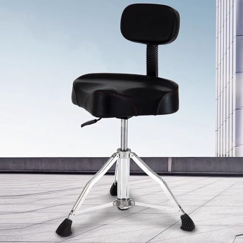 Pfugmu Drum Throne With Backrest Adjustable Hydraulic Drum Chair Heavy Duty Drum Throne Motorcycle Style Seat Drum Stool For Drummer Adults thumb #1