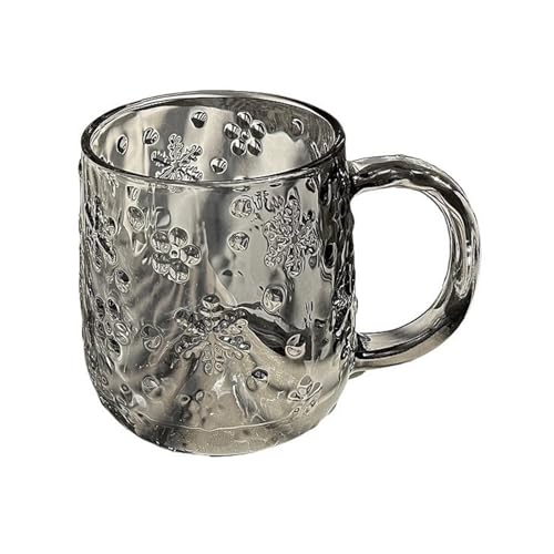 Taza de vidrio de fácil agarre con asa gris para evitar quemaduras y caídas 2