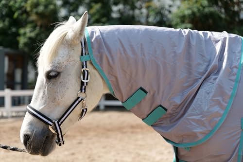 Image of LEAFOREST Horse Mesh Combo Fly Sheet with Adjustable Belly Guard and Detachable Neck Cover Lightweight and Breathable Protect Equines Gray 78 inch