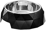 HUNTER KIMBERLEY Melamin-Napf, Futternapf, Trinknapf, für Hunde und Katzen, mit Edelstahlnapf, 350 ml, schwarz