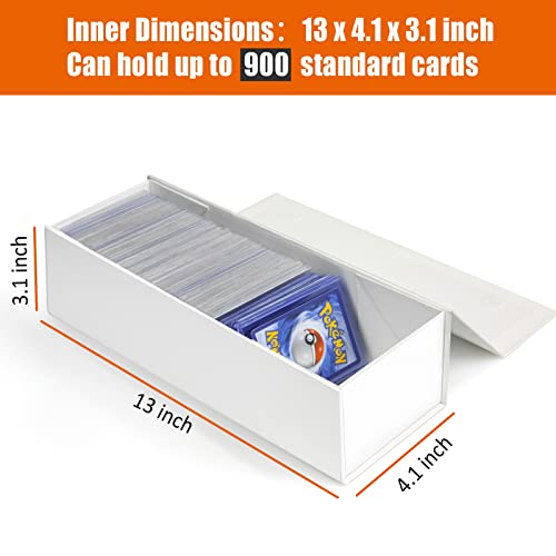 900+ Cards Or 200 Toploaders Box, Baseball Card Storage Box, Trading Card Storage Box For Trading Cards, Gaming Cards And Sport Cards, White, 13X4X3 Inches, 2 Count #TOP3