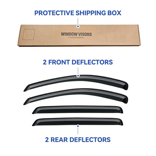 Image of Window Visors Rain Guards for 2007-2012 Hyundai Santa Fe, Out-Channel Window Vent Wind Deflectors Visors Shades for 07-12 Hyundai Santa Fe