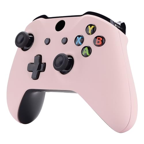 Image of eXtremeRate Front Housing Shell + Side Rails Handles for Xbox One Controller (Model 1708), Cherry Blossoms Pink Replacement Faceplate Parts with Back Panels for Xbox One X & One S Controller