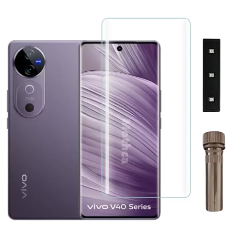 Image of Mothca Premium UV Tempered Glass Screen Protector For Vivo V40 5G /Vivo V40 Pro (Pack of 1) Full Adhesive UV Curved Screen Guard, Case Friendly with Installation Kit