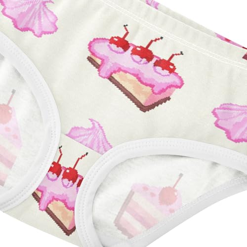 Cute Pink Cake Beige Little Girl Panties Toddler Underwear Floral Cotton Animals Briefs Undies Kids 2t4