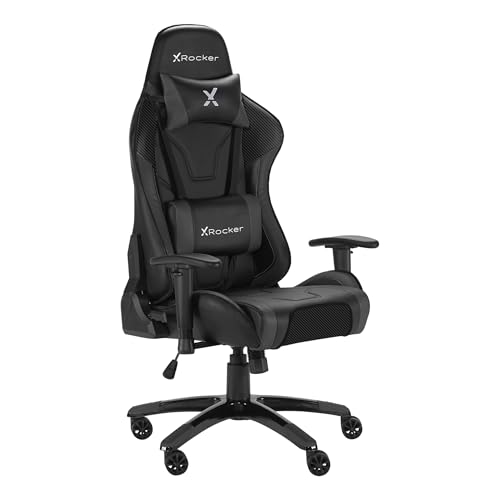 X-Rocker Agility Sport Esport Gaming Chair with Comfort Adjustability - Carbon Black