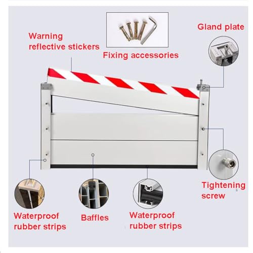Barreras de agua para inundaciones reutilizables de aluminio deflector YQISHI 3ft 4